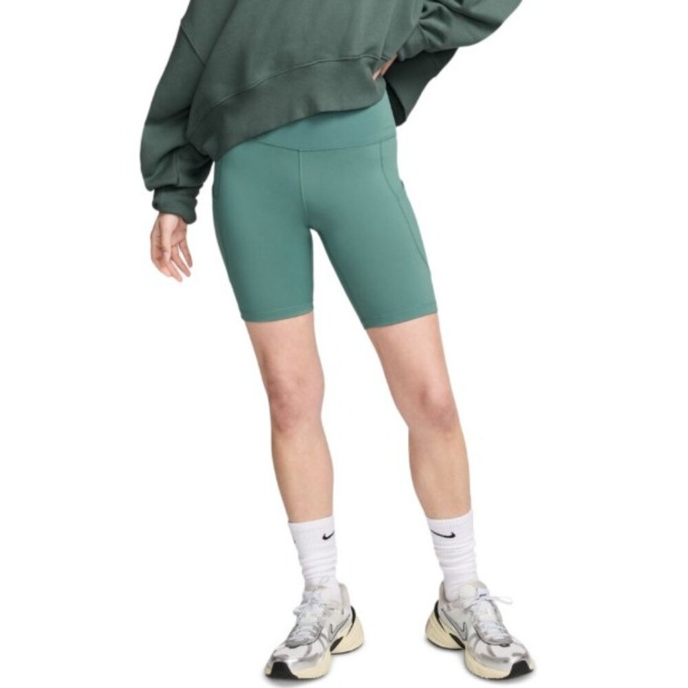 Nike Women's Medium-Support High-Waisted 8" Biker Shorts Size M with Pockets. - Picture 2 of 3